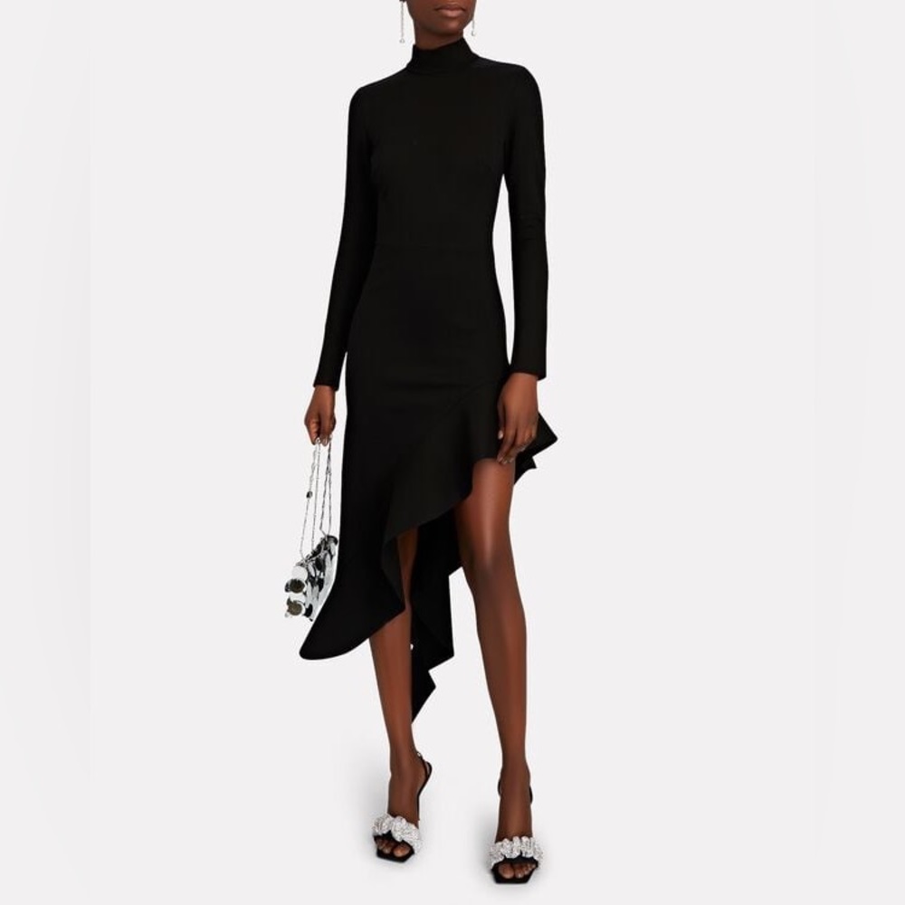 Alexis Taleah Asymmetric Ruffled Midi Dress